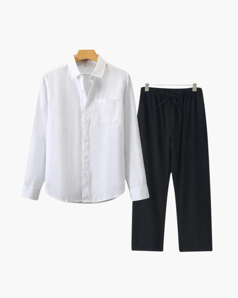 Old Money Linen Set (Long Sleeve) Volk Blanc Noir S