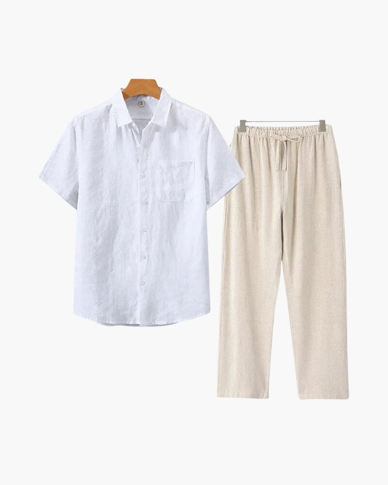 Old Money Linen Set (Short Sleeve) Volk Blanc Beige XS