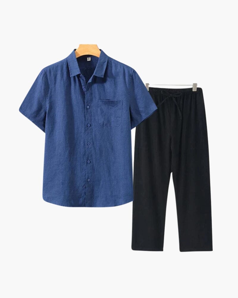 Old Money Linen Set (Short Sleeve) Volk Bleu Noir XS