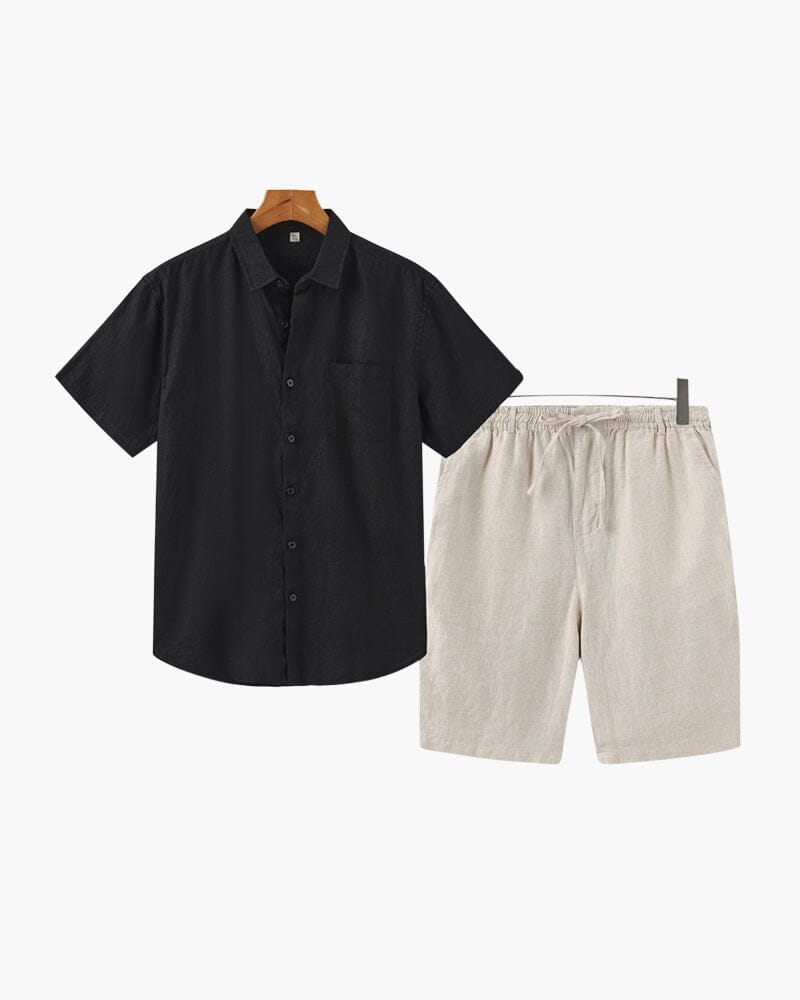 Old Money Linen Set (Shorts) Volk Noir Beige S